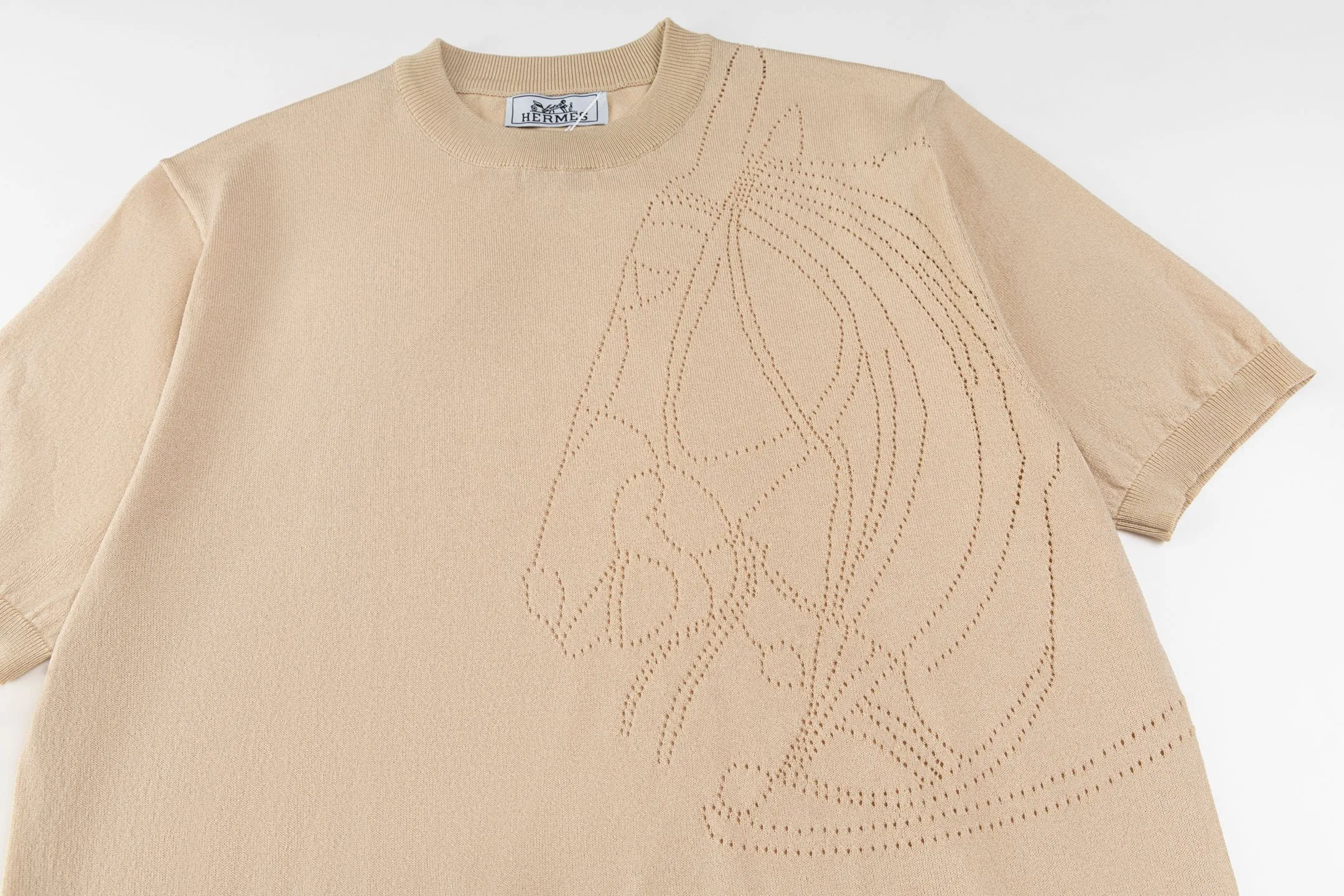 HERMES ， Retro Same Style T Versatile : Khaki Size：M-3XL